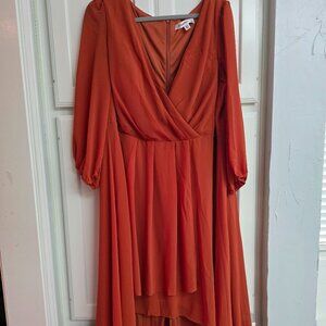 Ever Pretty Burnt Orange High Low Chiffon Dress
